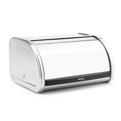 Boîte à pain Roll Top petite, acier brillant