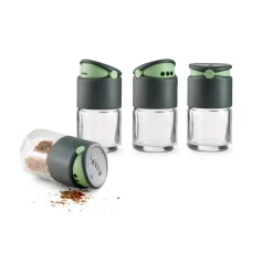 Boîte à épices avec couvercle doseur Lékué lot de 4, Gris