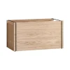 Boîte de rangement en chêne 33x60 cm, Bois, noir