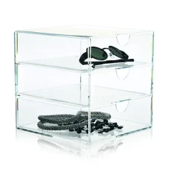 Boîte Nomess transparente 3 tiroirs, transparent