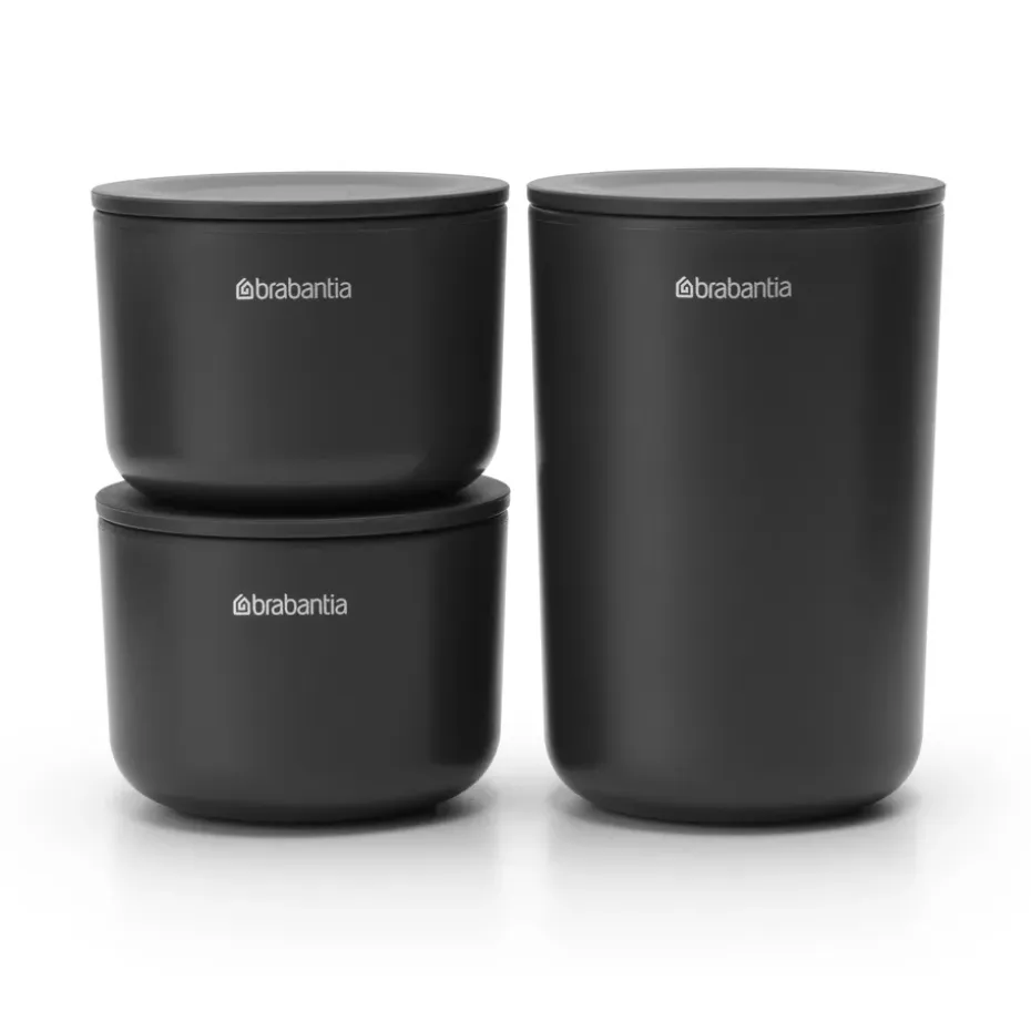 Boîtes de rangement ReNew Lot de 3, Gris foncé