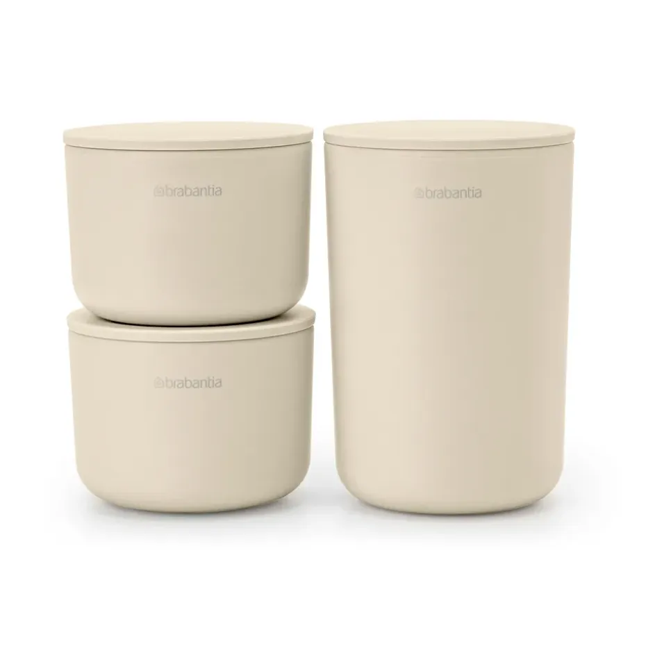 Boîtes de rangement ReNew Lot de 3, Soft Beige