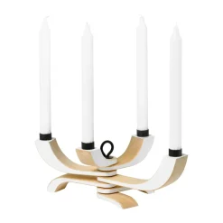 Bougeoir à 4 branches Nordic Light, blanc