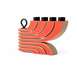 Bougeoir à 4 branches Nordic Light, Rouge