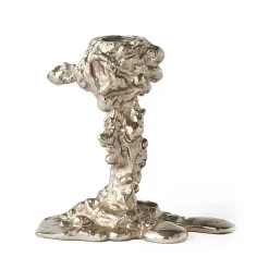 Bougeoir Drip S 14 cm, Argent