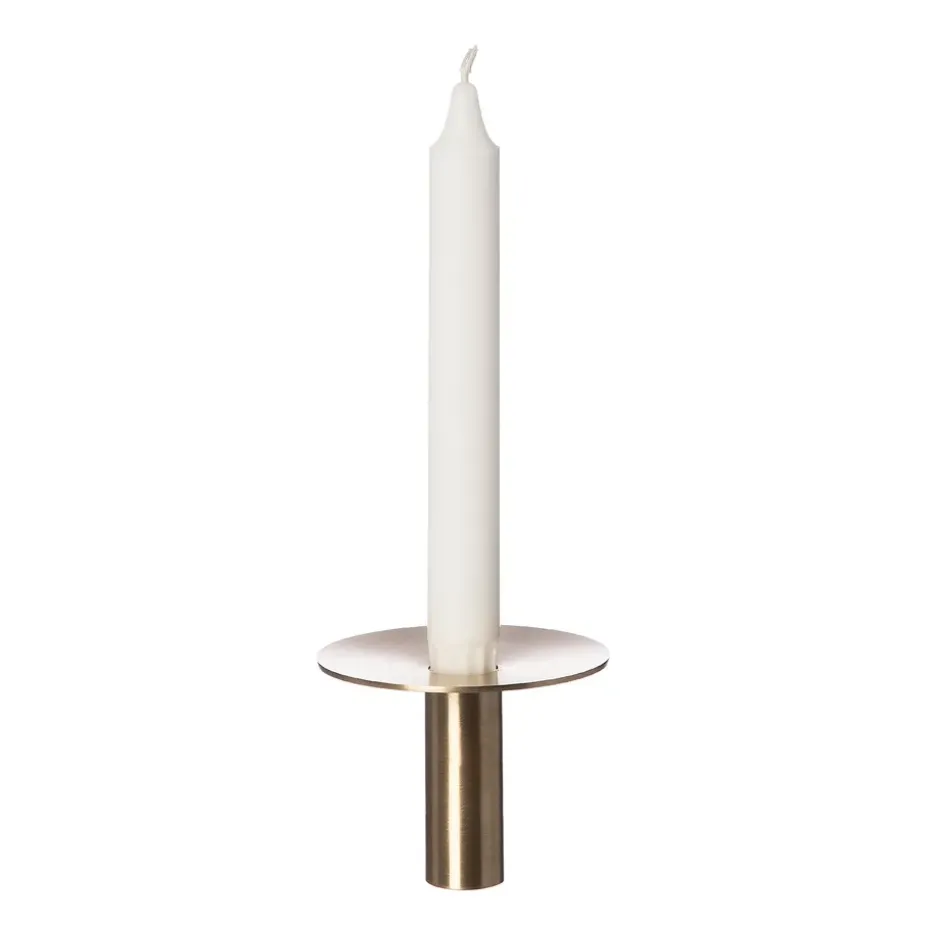Bougeoir Ernst Laiton brossé Ø9,2 cm, 7 cm