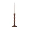 Bougeoir Ernst Ø9x21 cm, Marron foncé