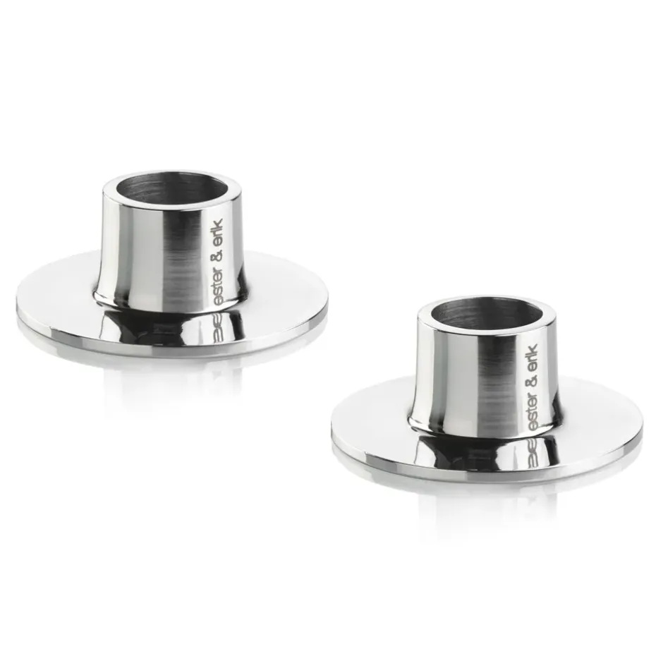 Bougeoir ester & erik brillant lot de 2, Acier inoxydable