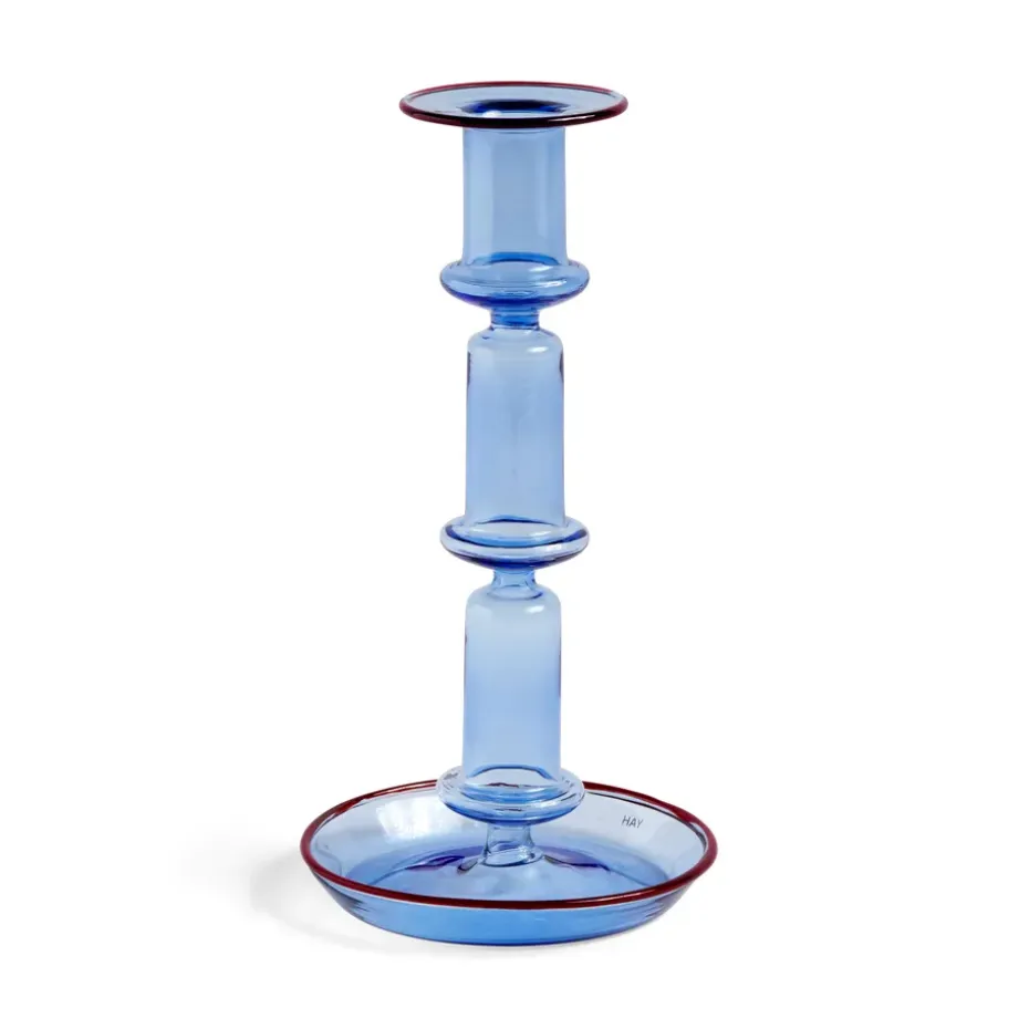 Bougeoir Flare medium, Light blue-red