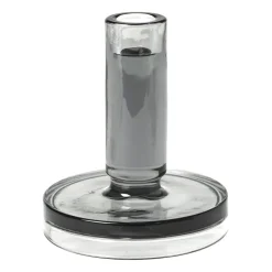Bougeoir Petra smoked pearl dark grey, 14 cm