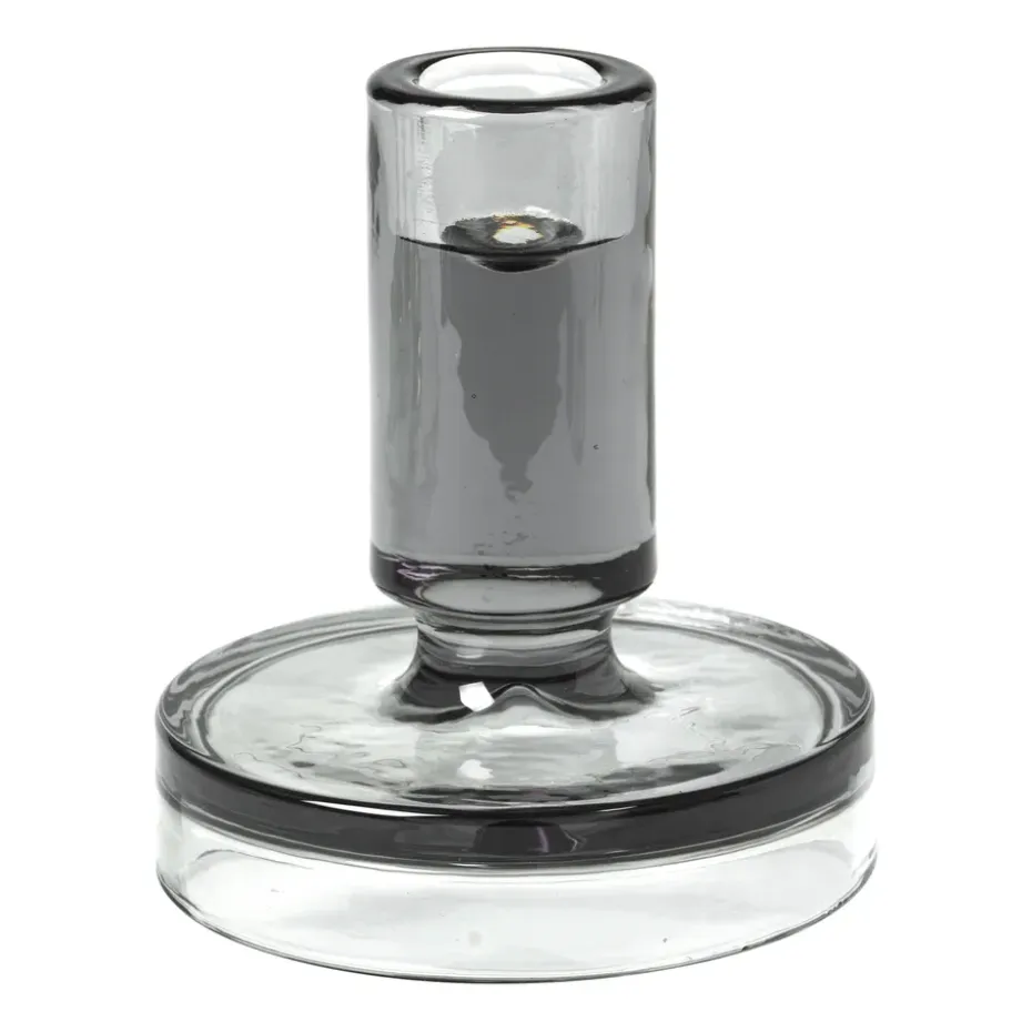 Bougeoir Petra smoked pearl dark grey, 11 cm