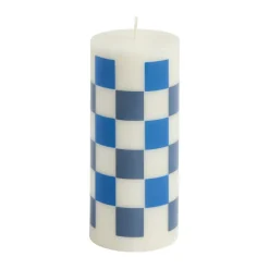 Bougie bloc Column Candle small 15 cm, Off white-blues
