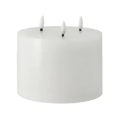 Bougie bloc LED 3 mèches 13 cm Bright Melt, Blanc