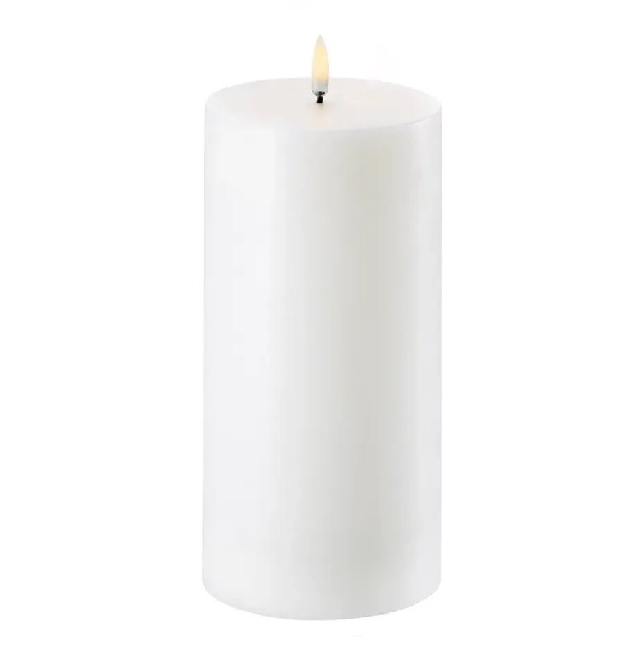 Bougie bloc Uyuni LED blanc Ø10,1 cm, 20,3 cm