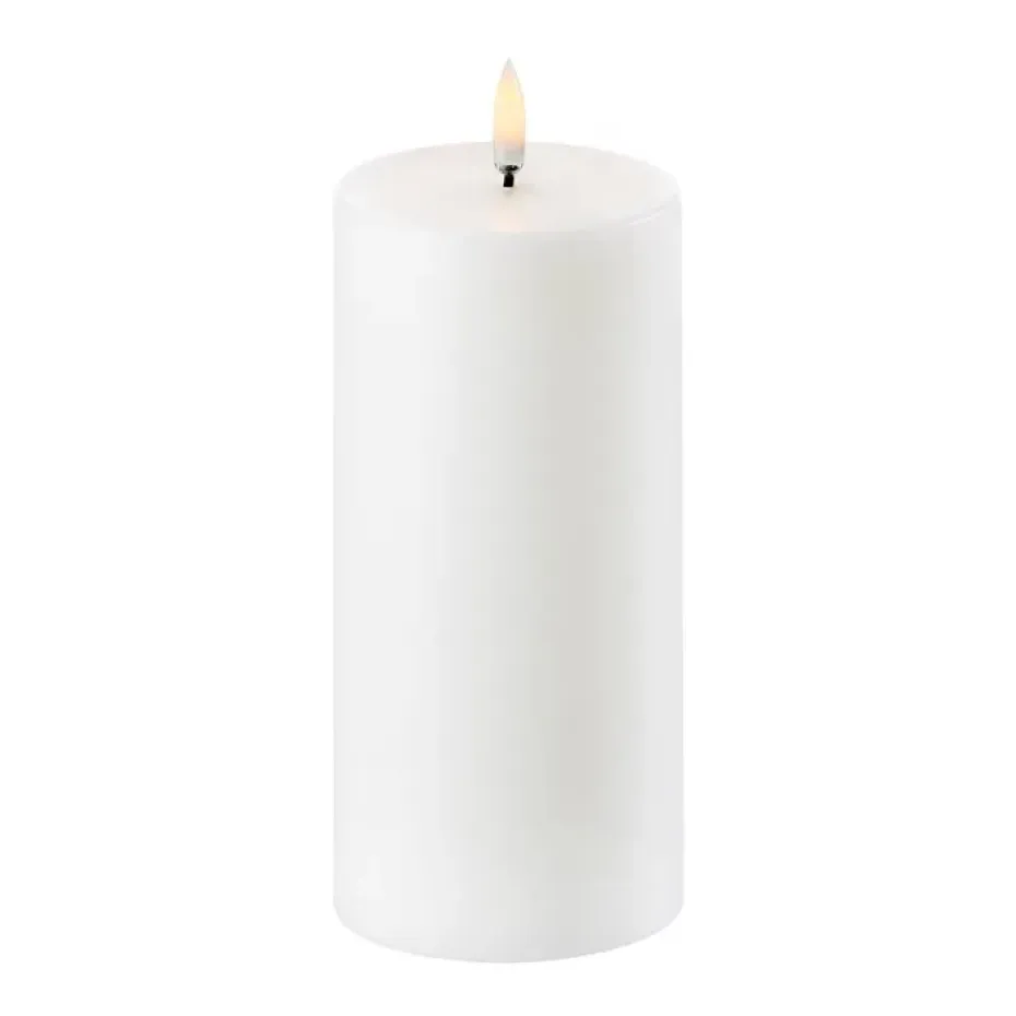 Bougie blocUyuni LED blanc Ø7,8 cm, 15,2 cm