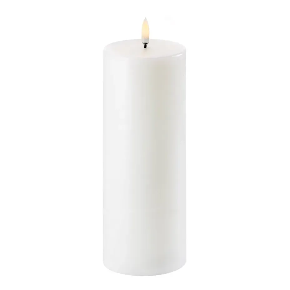 Bougie blocUyuni LED blanc Ø7,8 cm, 20,3 cm