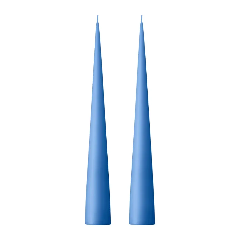 Bougie cônique ester & erik 37 cm Lot de 2 mat, Moon blue 37