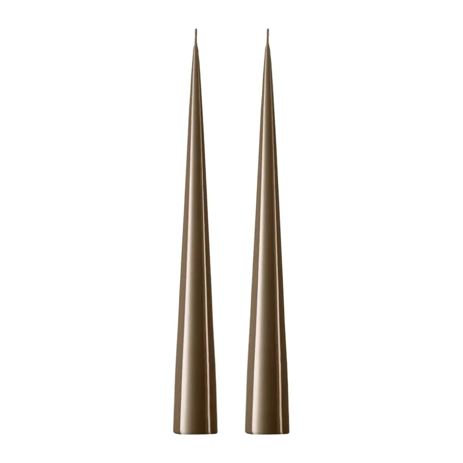 Bougie cônique ester & erik 37 cm Lot de 2 lacquées, Caviar 77