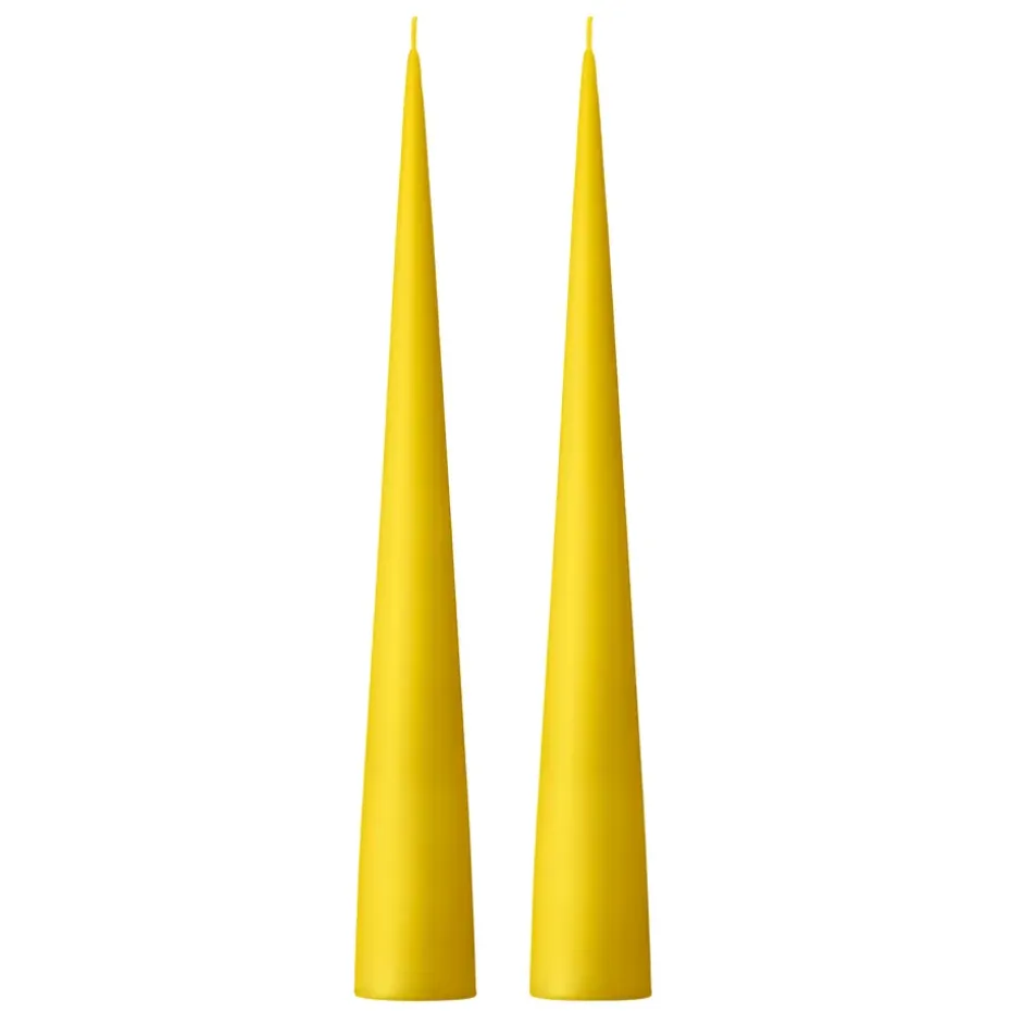 Bougie cônique ester & erik 37 cm Lot de 2 mat, Lemon drop 15