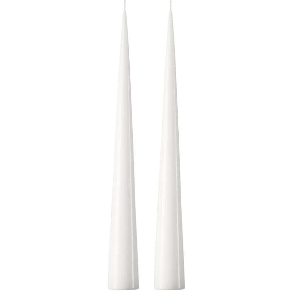 Bougie cônique ester & erik 37 cm Lot de 2 lacquées, Pure white 31-0
