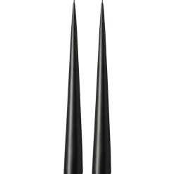 Bougie cônique ester & erik 37 cm Lot de 2 mat, Raw black 75
