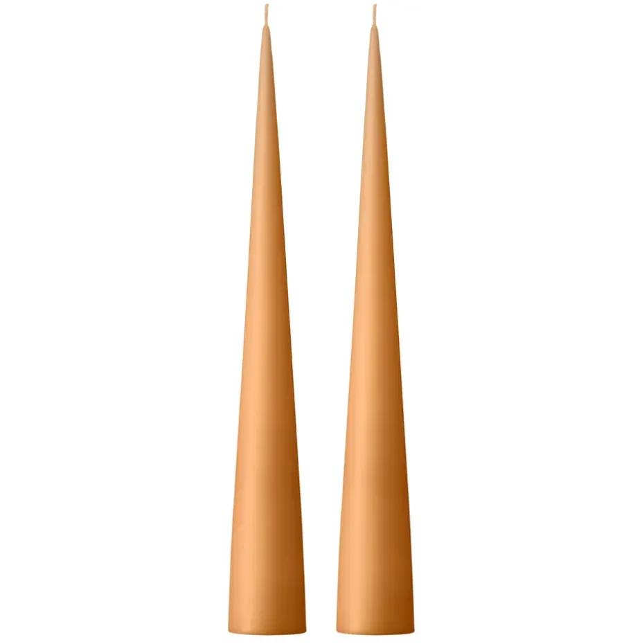 Bougie cônique ester & erik 37 cm Lot de 2 mat, Abricot foncé 19