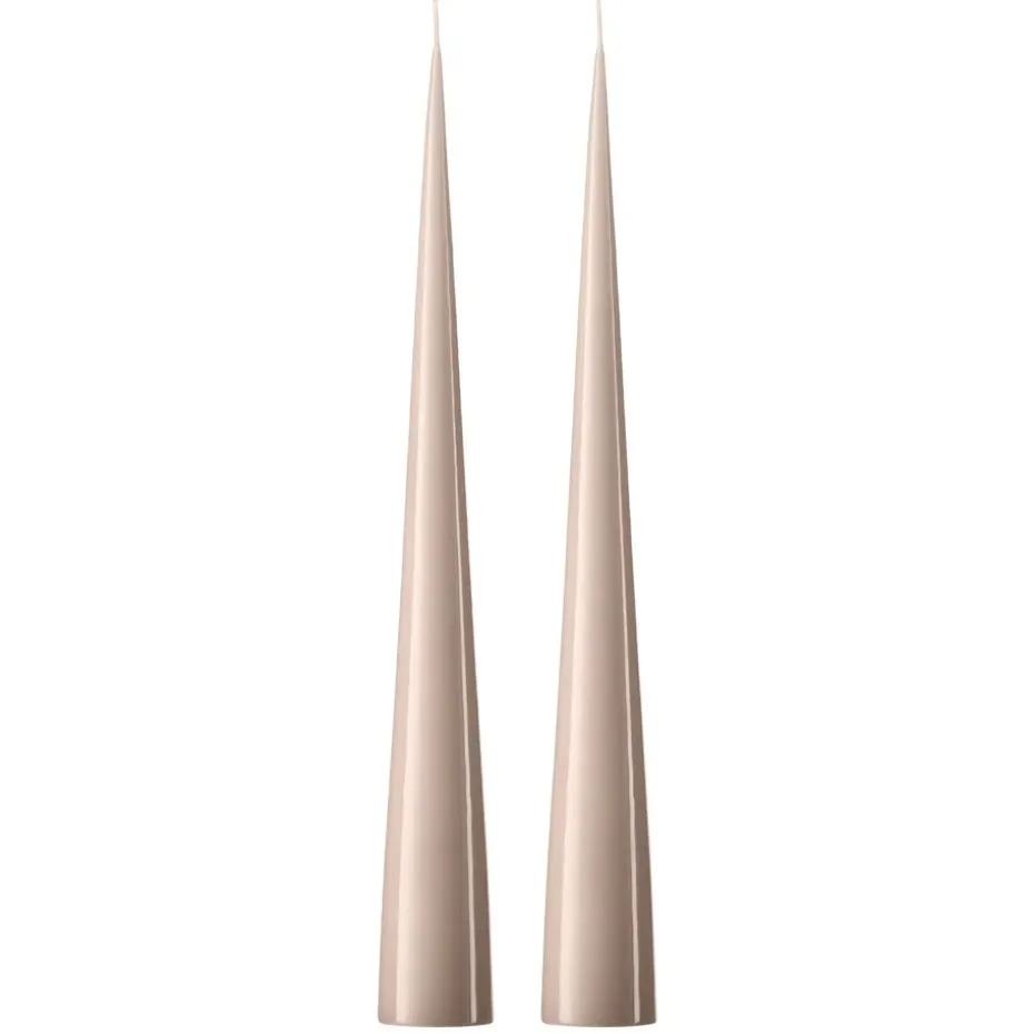 Bougie cônique ester & erik 37 cm Lot de 2 lacquées, Linen grey 22-0