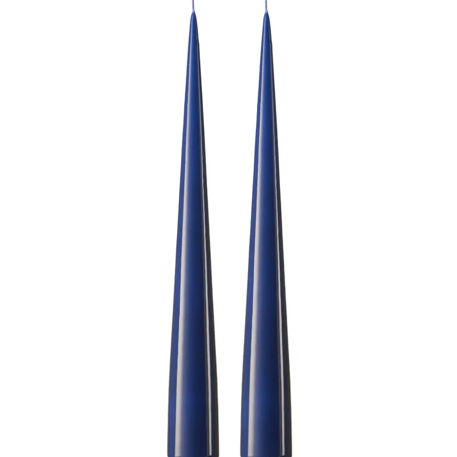 Bougie cônique ester & erik 37 cm Lot de 2 lacquées, Royal navy 28-0