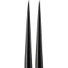 Bougie cônique ester & erik 37 cm Lot de 2 lacquées, Raw black 75-0