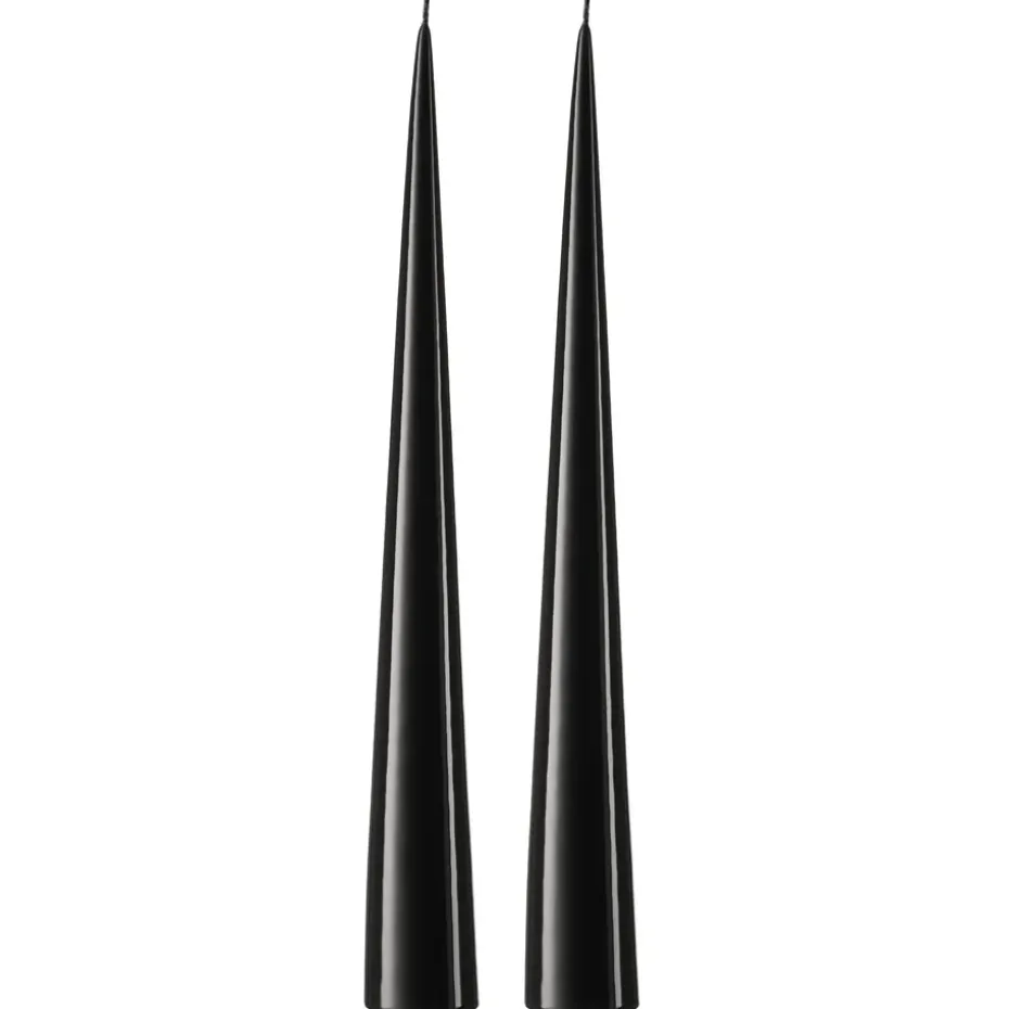 Bougie cônique ester & erik 37 cm Lot de 2 lacquées, Raw black 75-0