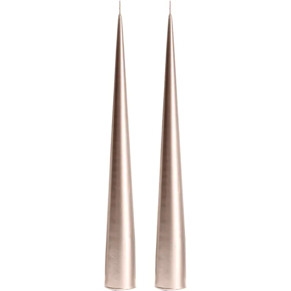 Bougie conique ester & erik 34 cm Lot de 2 métallique, Champagne 94
