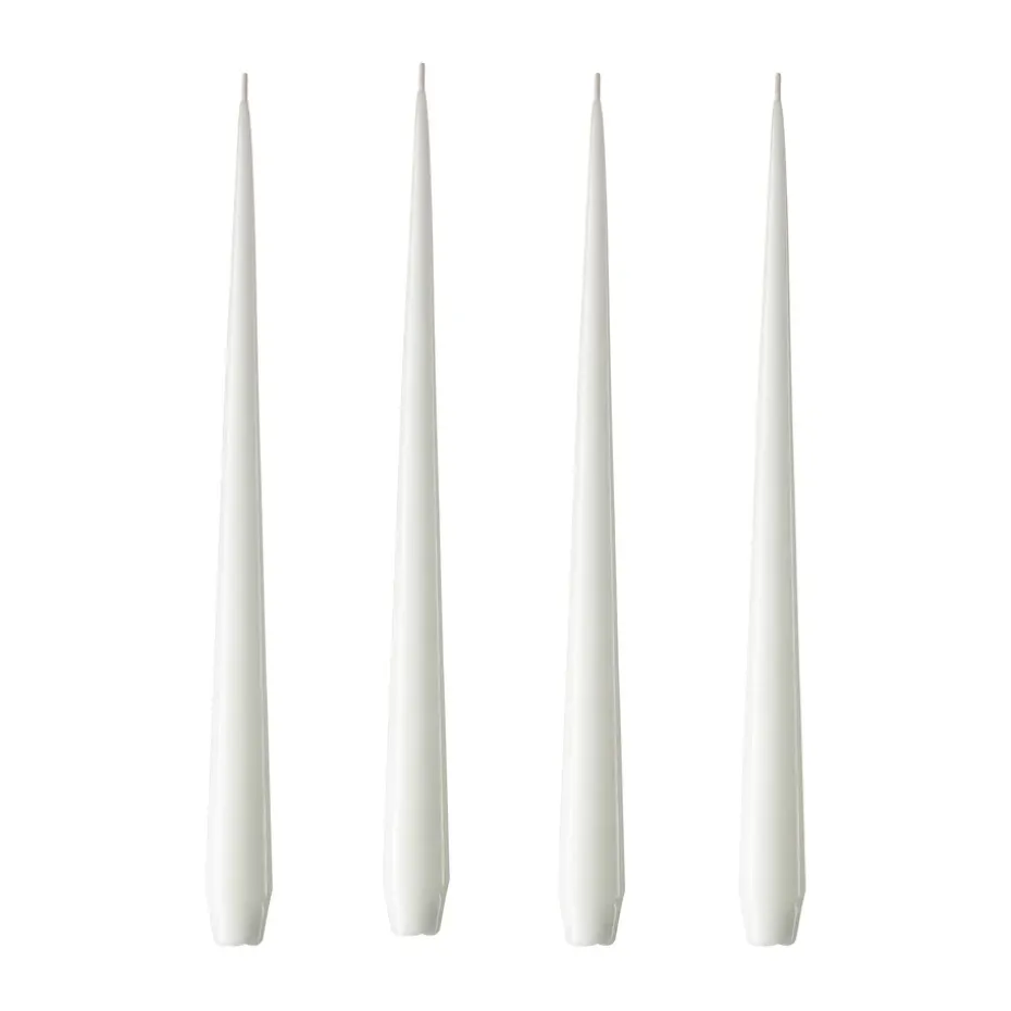 Bougie ester & erik Lot de 4 laquée, pure white, 32 cm