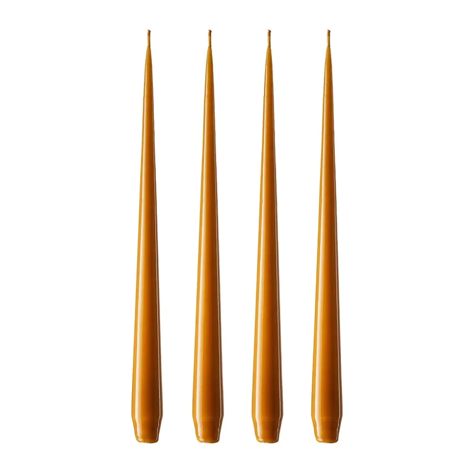 Bougie ester & erik Lot de 4 laquée, mörk saffran, 42 cm