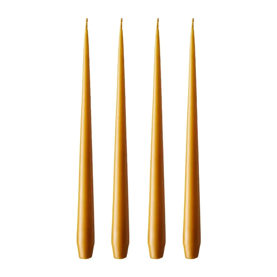 Bougie ester & erik Lot de 4 mat, mörk saffran, 42 cm