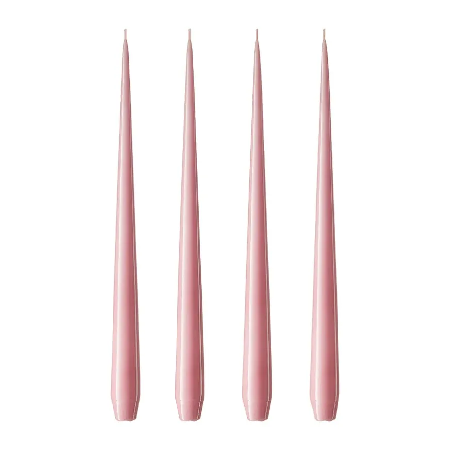 Bougie ester & erik Lot de 4 laquée, old rose, 32 cm