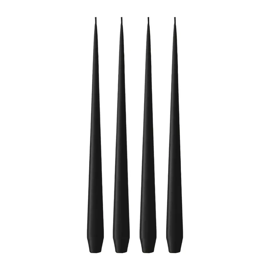 Bougie ester & erik Lot de 4 mat, Velvet matt black 95, 32 cm