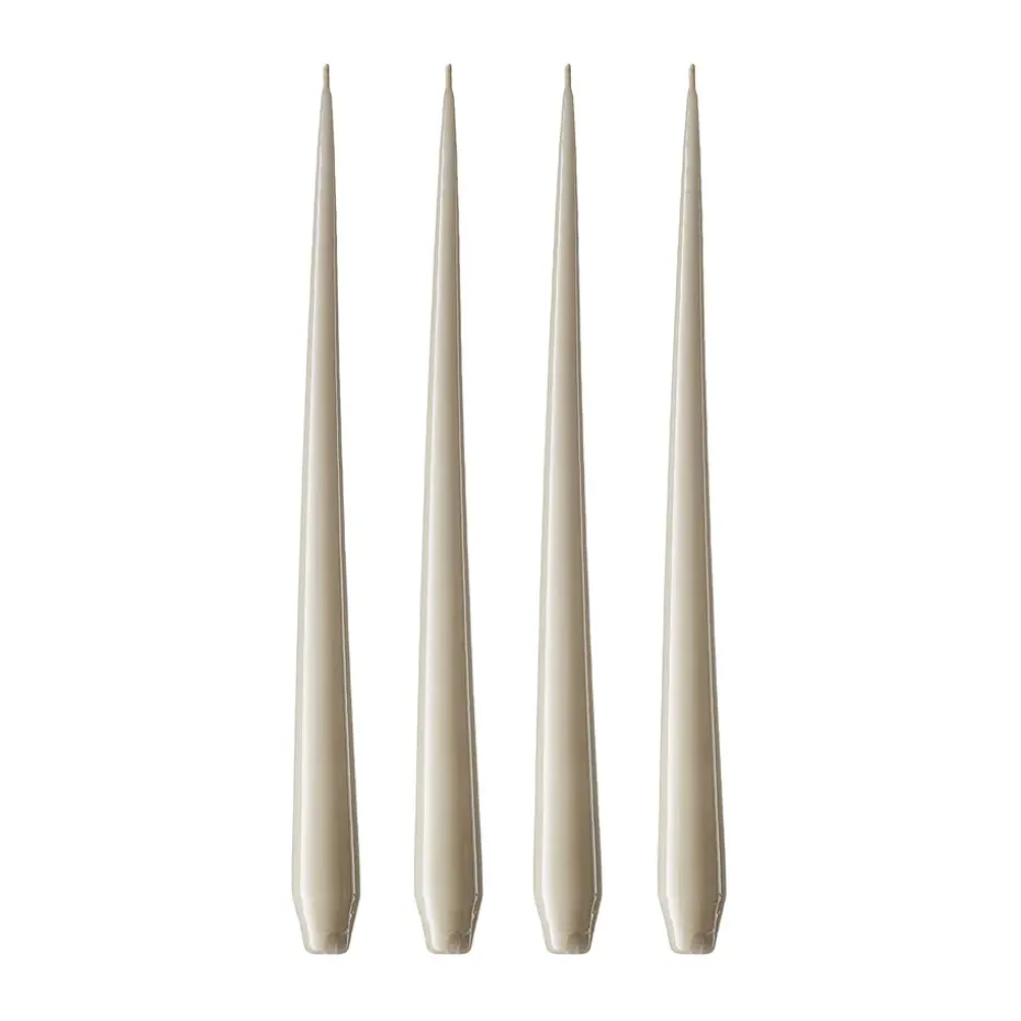 Bougie ester & erik Lot de 4 laquée, linen grey, 42 cm
