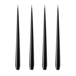 Bougie ester & erik Lot de 4 laquée, Raw black, 32 cm