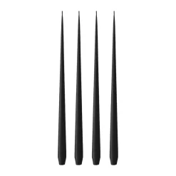 Bougie ester & erik Lot de 4 mat, Velvet matt black 95, 42 cm
