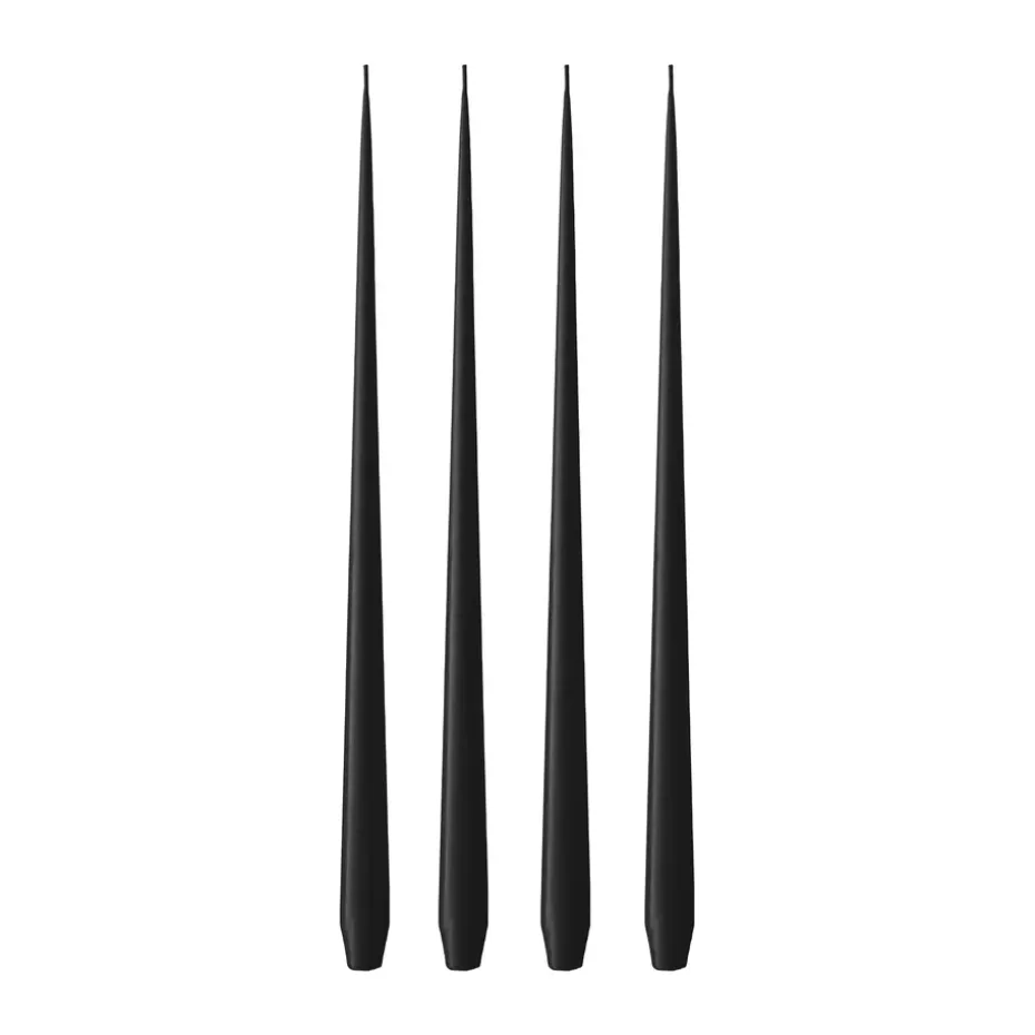 Bougie ester & erik Lot de 4 mat, Velvet matt black 95, 42 cm