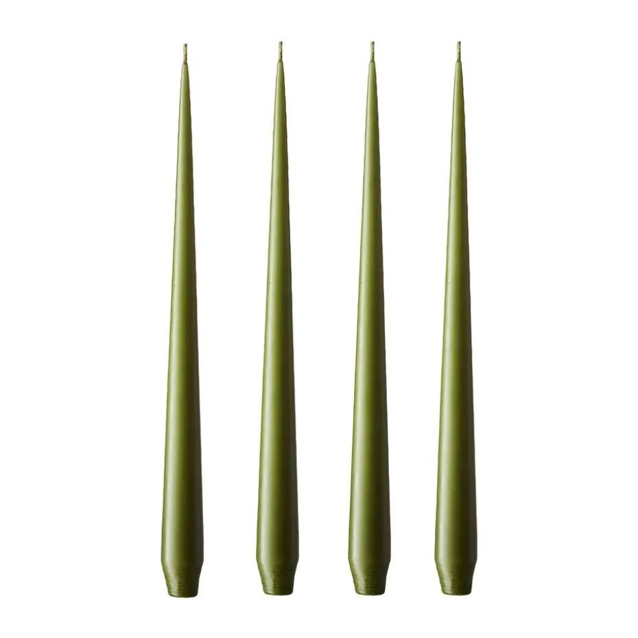 Bougie ester & erik Lot de 4 mat, olive glow, 42 cm