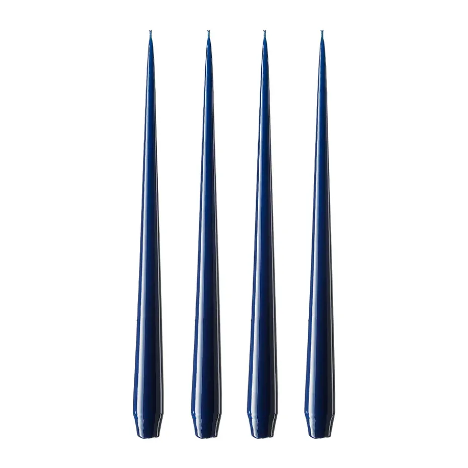 Bougie ester & erik Lot de 4 laquée, royal navy, 32 cm