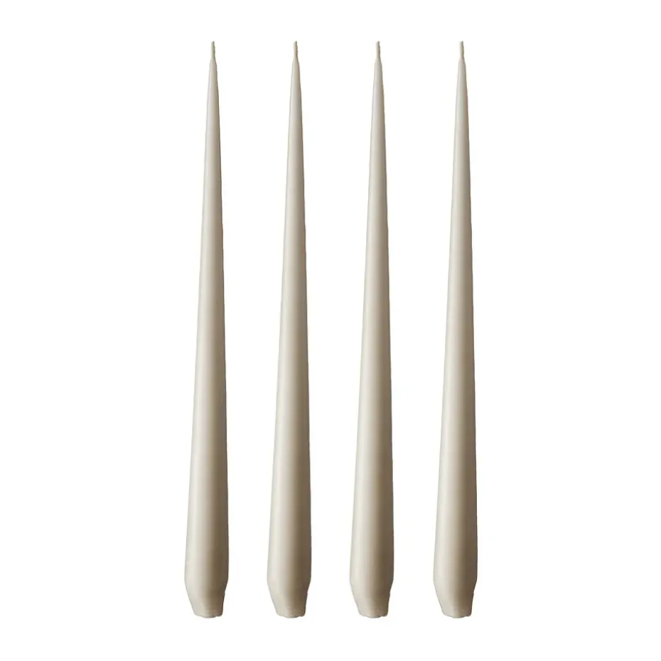 Bougie ester & erik Lot de 4 mat, linen grey, 42 cm