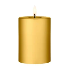 Bougie LED bloc Ester & Erik, 90 Gold Metallic, 10cm