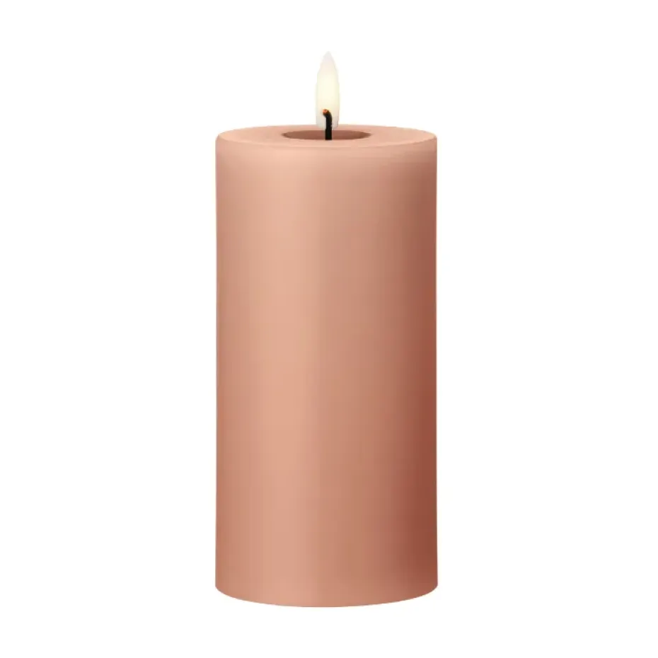 Bougie LED bloc Ester & Erik, 20 Rosy caramel, 15cm