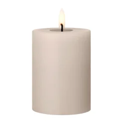 Bougie LED bloc Ester & Erik, 22 Linen Grey, 10cm