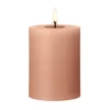Bougie LED bloc Ester & Erik, 20 Rosy caramel, 10cm