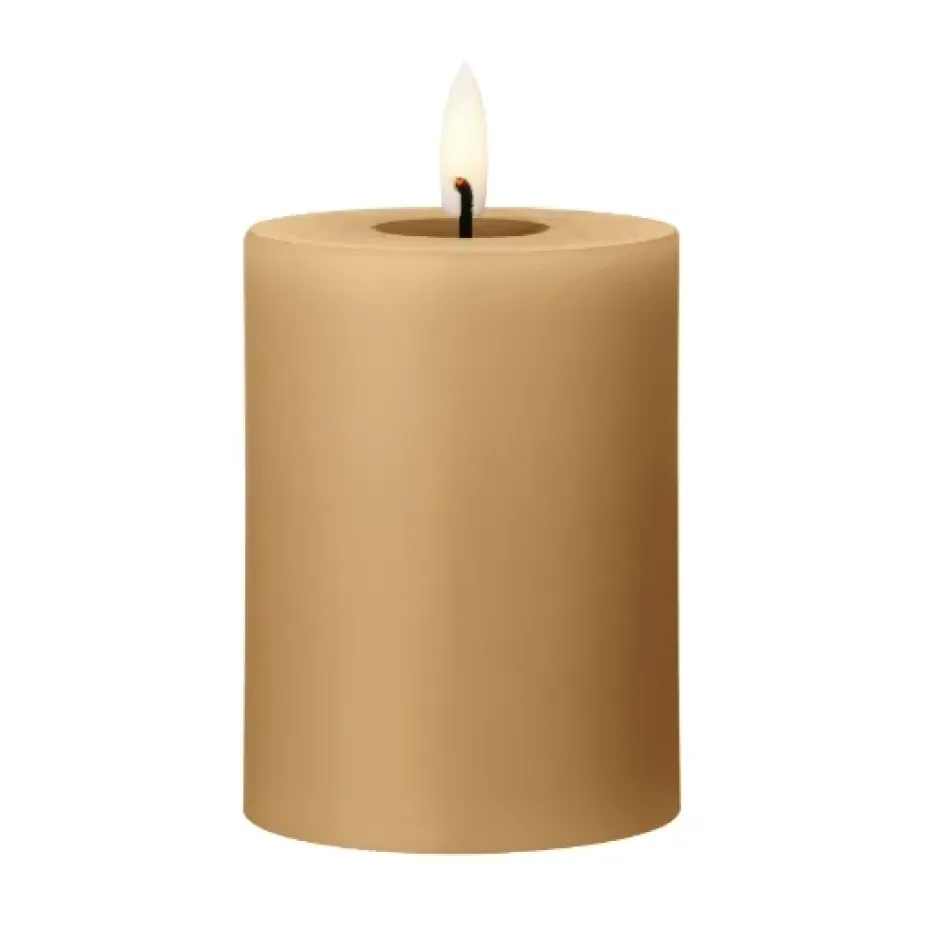 Bougie LED bloc Ester & Erik, 27 Almond butter, 10cm
