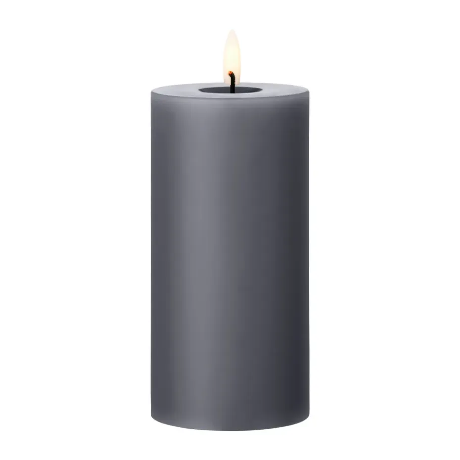 Bougie LED bloc Ester & Erik, 74 Dark Slate, 15cm