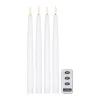 Bougie LED Bright 28,5 cm Lot de 4 avec télécommande, Blanc